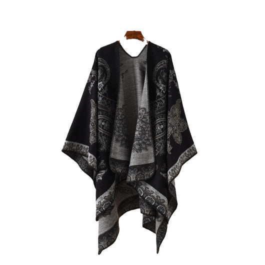 Poncho Cuadros Elegante para Viajes Invierno - Abrigo Cálido y Sofisticado - Image 5