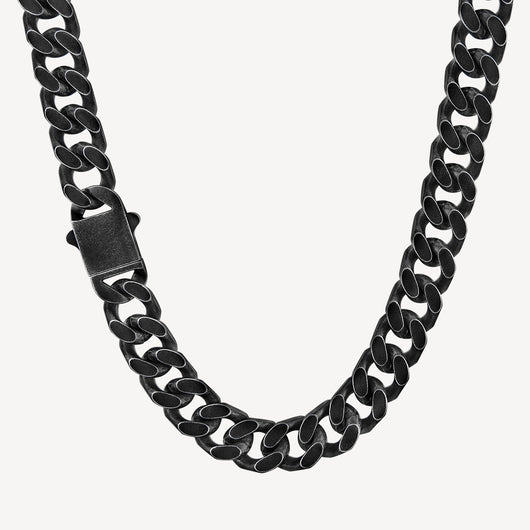 Cadena Cubana Doble Cara en Acero Titanio para Hombre - Image 8
