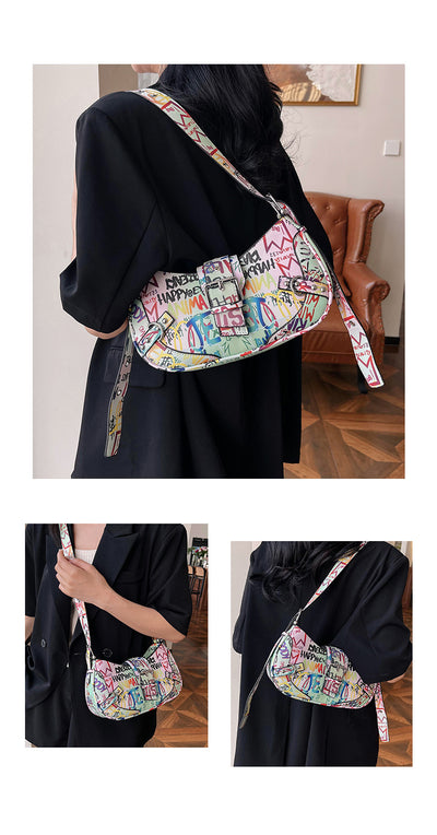 Bolsa de Hombro Messenger con Diseño de Letra de Moda - Image 24