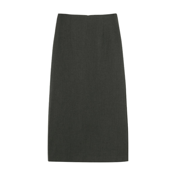 Falda Elegante de Color Liso con Aberturas Laterales