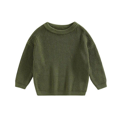 Suéter Casual de Cuello Redondo para Niñas - Colores Sólidos - Image 13