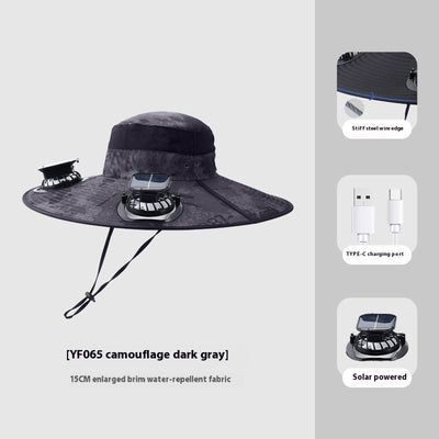 Gorra de Sombra Solar con Ventilador para Hombre - Ideal para Montaña y Pesca - Image 15
