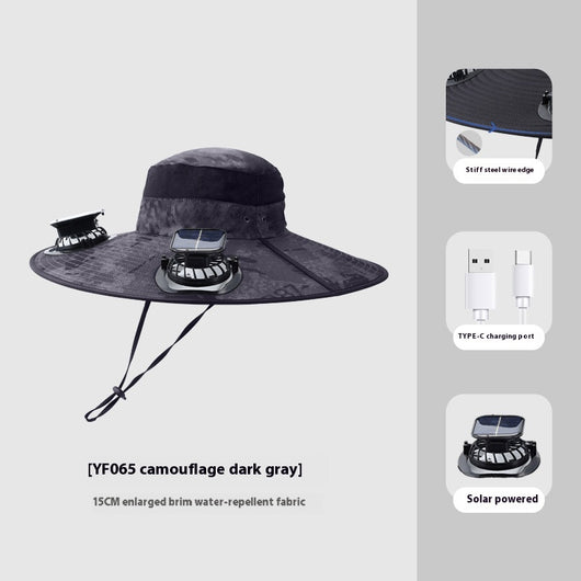 Gorra de Sombra Solar con Ventilador para Hombre - Ideal para Montaña y Pesca - Image 15