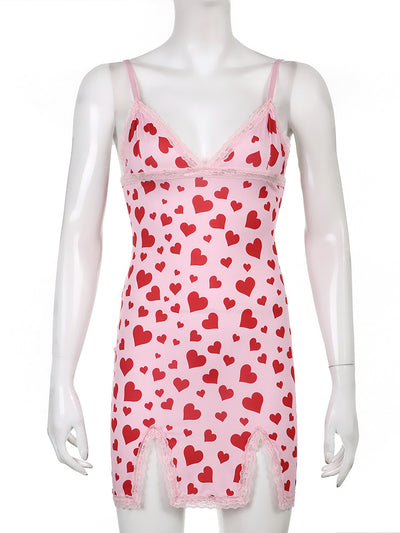 Vestido Suspenso con Estampado de Corazón Durazno Rejuvenecedor - Image 18
