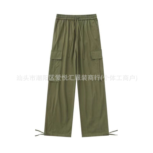 Pantalón Cargo Holgado de Pierna Recta con Múltiples Bolsillos y Cintura Ajustable - Image 9