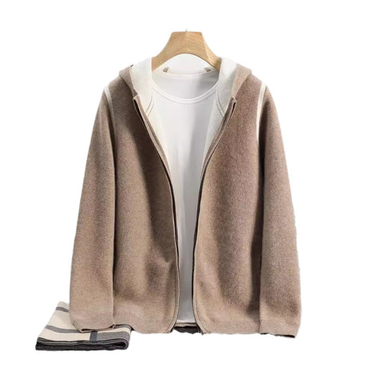Cardigan Suéter de Punto Suelto con Capucha para Hombre - Image 5