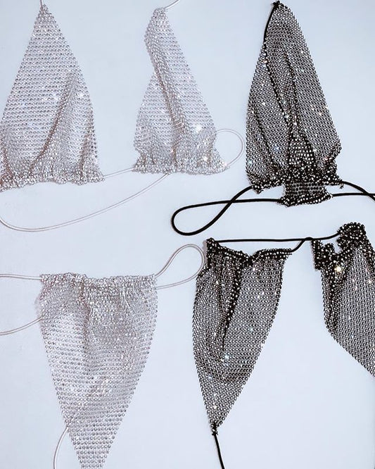 Bikini de Malla con Cristales para Playa - Image 2