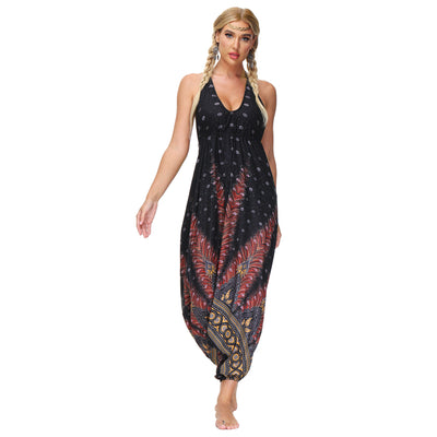 Jumpsuit Casual con Escote V y Amarre al Cuello - Image 4