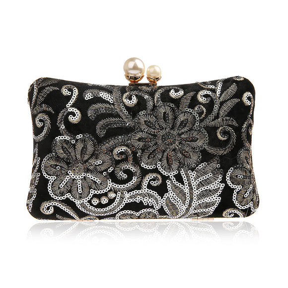 Cartera de Fiesta Retro con Lentejuelas Brillantes