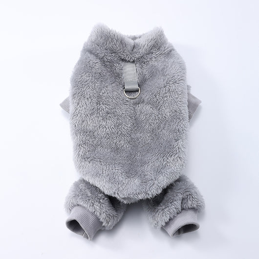 Ropa para Mascotas en Poliéster - Colores Sólidos con Pelaje - Image 5