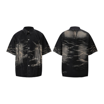 Conjunto de Camisa Vaquera Workwear Desgastada con Estilo Urbano - Image 43