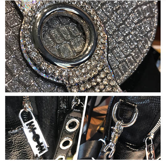 Mochila Mujer Dual con Borlas y Cristales Brillantes - Image 12