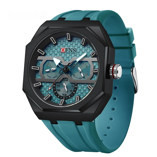 Reloj de Cuarzo Impermeable con Escala de Rayas y Seis Agujas - Diseño Moderno - Image 7