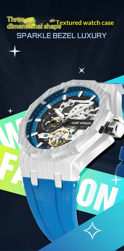 Reloj Mecánico Automático Luminoso con Correa de Silicona Hueca - Image 13