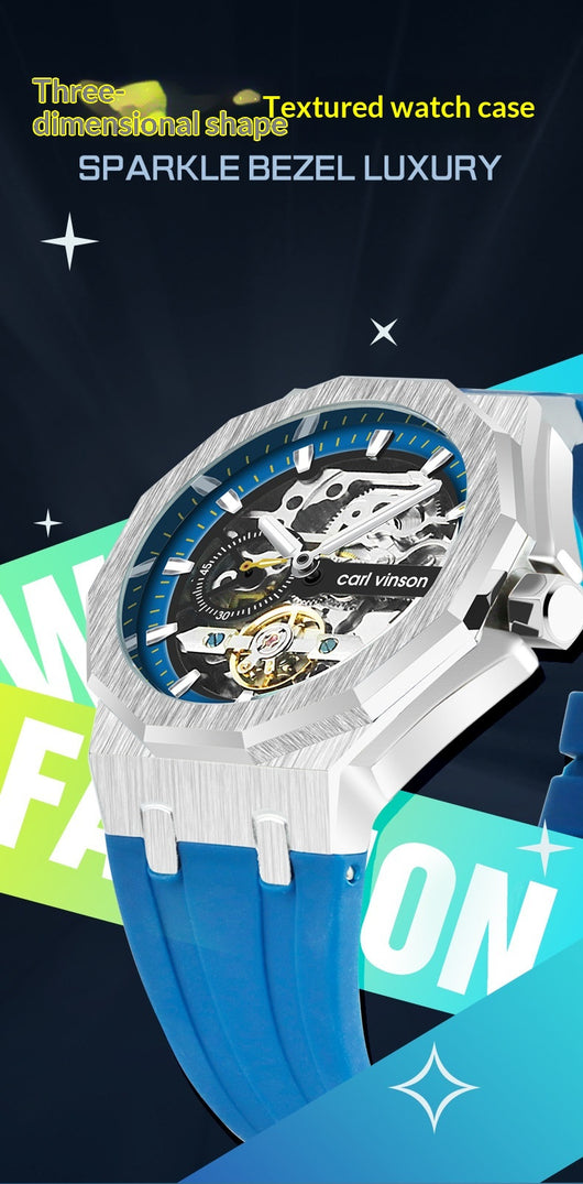 Reloj Mecánico Automático Luminoso con Correa de Silicona Hueca - Image 13