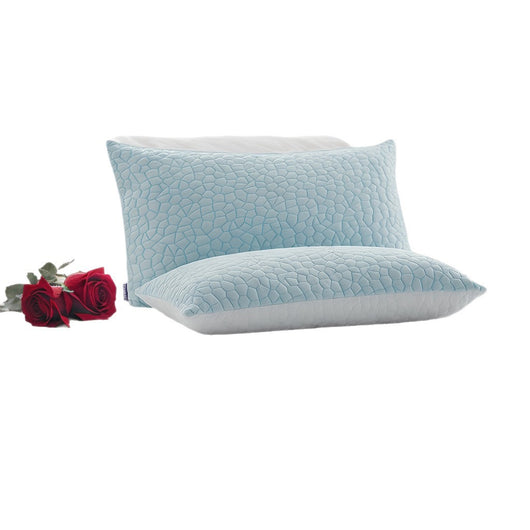 Almohada de Espuma Viscoelástica con Textura Refrescante y Patrón de Piedra Azul - Image 5