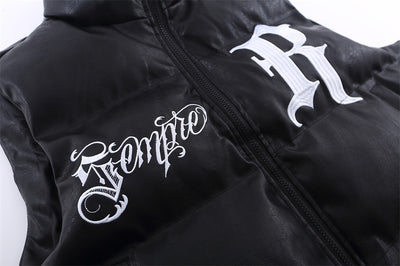 Chaleco de Algodón PU con Letras Bordadas para Hombre - Image 15