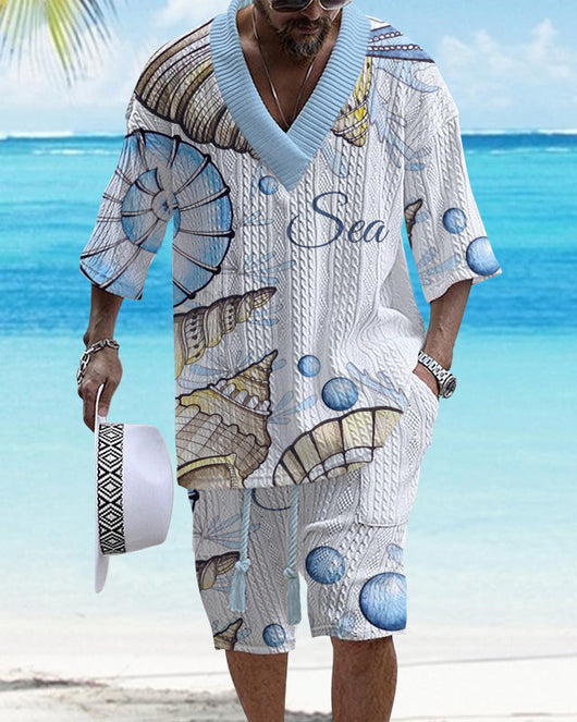 Conjunto de Dos Piezas: Shorts Jacquard Holgados para Hombre - Image 6