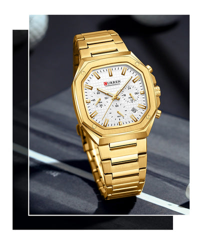 Reloj de Negocios Acero Inoxidable con Calendario de Seis Pines - Image 15
