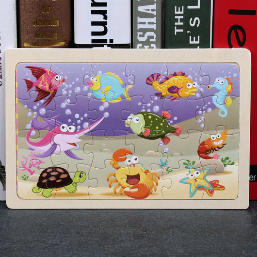 Set de 80 Juguetes Educativos de Madera con Puzzles de Animales - Image 20