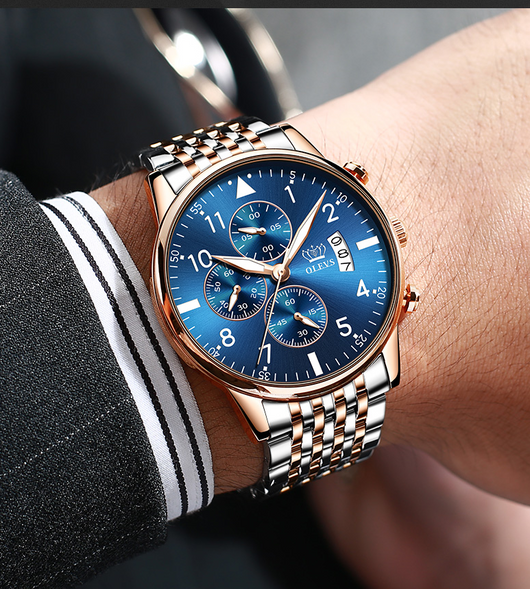 Reloj de Cuarzo Multifuncional con Luz Nocturna e Impermeable para Hombre - Image 8