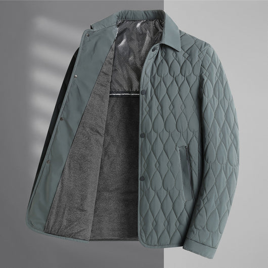 Chaqueta Acolchada de Negocios con Diseño Geométrico para Hombre - Image 3