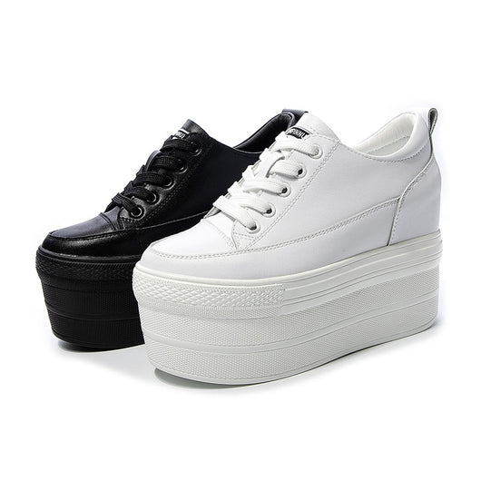 Zapatos de Mujer con Suela Gruesa Elevada y Cordones - Cuero Premium - Image 11