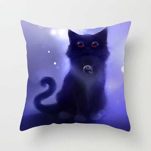 Funda de Almohada Decorativa Gato Cartoon Tela Melocotón para Home Office - Image 15