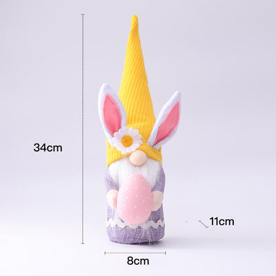Muñeca Conejita de Pascua con Sombrero Largo Colorido - Image 18