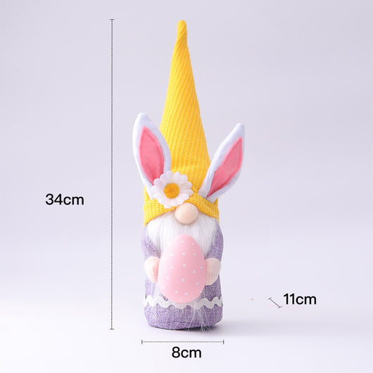 Muñeca Conejita de Pascua con Sombrero Largo Colorido - Image 18