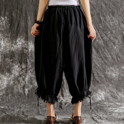 Pantalones Casuales de Algodón y Lino Sueltos Tipo Linterna para Verano - Image 14