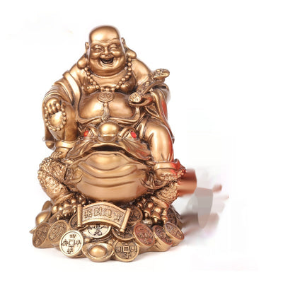 Buda Maitreya de Cobre sobre Sapo Dorado - Ornamento de Abundancia - Image 4
