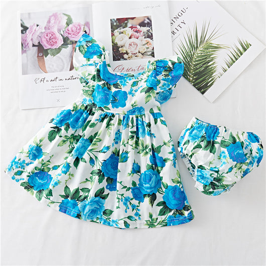 Vestido Infantil de Algodón con Volantes y Estampado Floral - Image 10