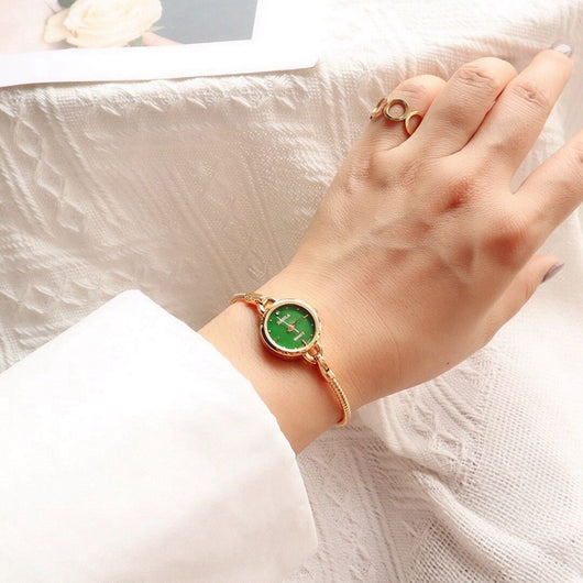 Reloj de Cuarzo Dorado Retro para Mujer