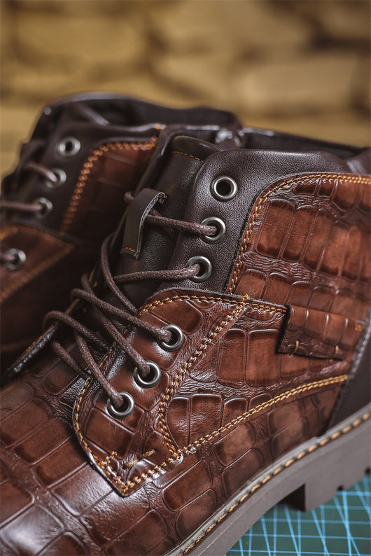 Botas de Cuero Retro con Cierre Lateral para Aventuras Urbanas - Image 15