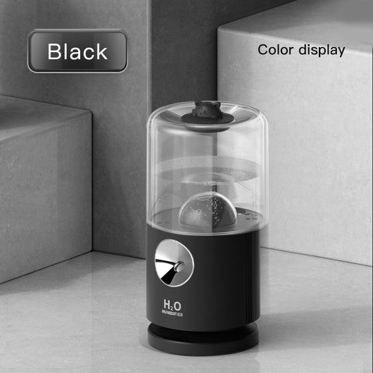 Light blue smart rotary projection humidifier with a clear water tank and a cute cat-shaped top. - Image 2