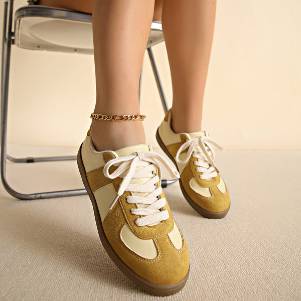 Zapatillas Deportivas Retro Clásicas con Cordones y Punta Redonda