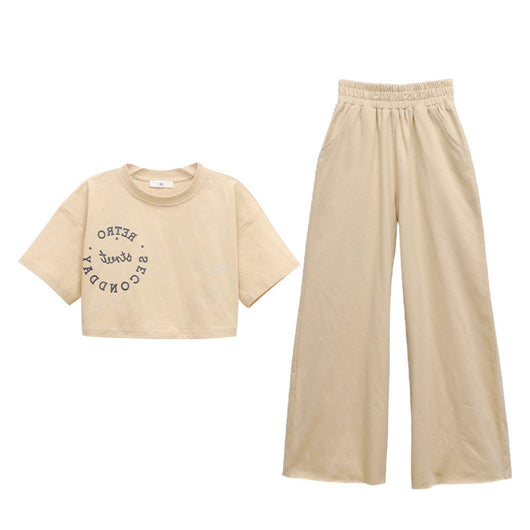 Conjunto Estampado: Camiseta Manga Corta + Pantalón Ancho Pierna Recta - Image 5