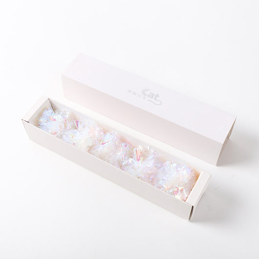 Five colorful plush balls in a white gift box, including pink, yellow, blue, purple, and bright yellow. - Image 6