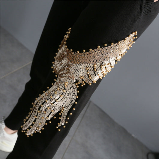 Conjunto Tejido Estilo Occidental con Fénix Bordado para Mujer - Image 4