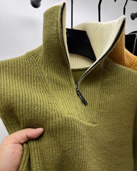 Suéter Abrigo Hombre Invierno Cuello Solapa Alto - Image 23
