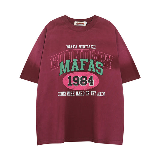 Camiseta de Algodón con Efecto Desgastado para Hombre