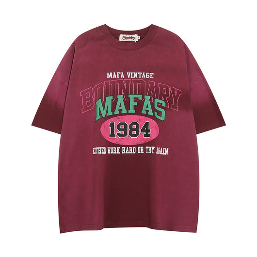 Camiseta de Algodón con Efecto Desgastado para Hombre