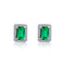 S925 Plateado Female Cultivation Emerald Retro Stud Earrings Verde 925 Plateado