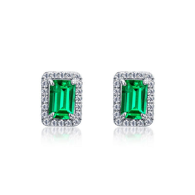 Aretes de Plata S925 con Esmeralda Retro para Cultivo Espiritual - Image 2