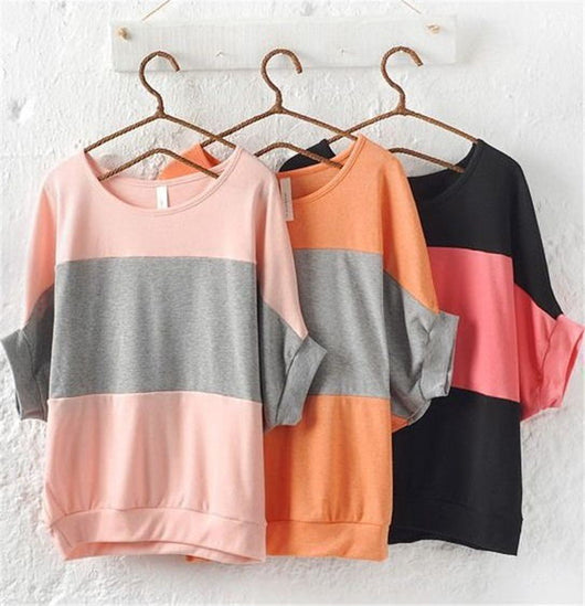 Blusa Suelta con Mangas Murciélago y Rayas - Image 7