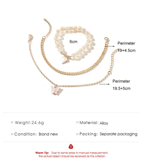 Conjunto de Joyería Mariposa Multicapa en Acrílico para Mujer