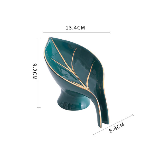 Jabonera de Cerámica con Forma de Hoja para Baño - Image 4
