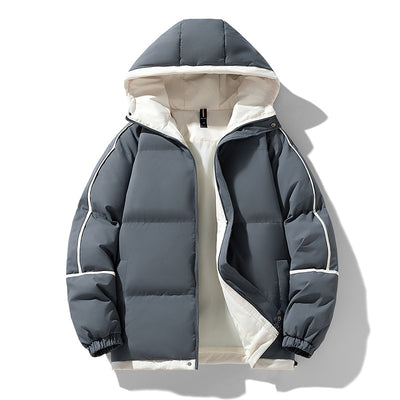 Abrigo Acolchado Holgado con Capucha - Algodón Casual para Hombre - Image 7