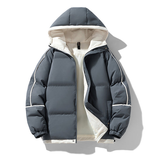 Abrigo Acolchado Holgado con Capucha - Algodón Casual para Hombre - Image 7